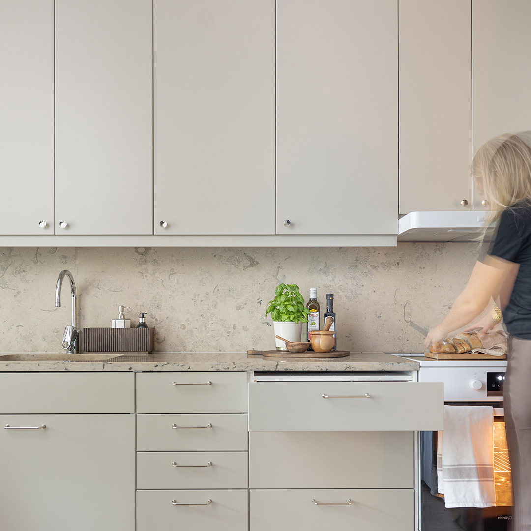 Prisvärt kök efter renovering.