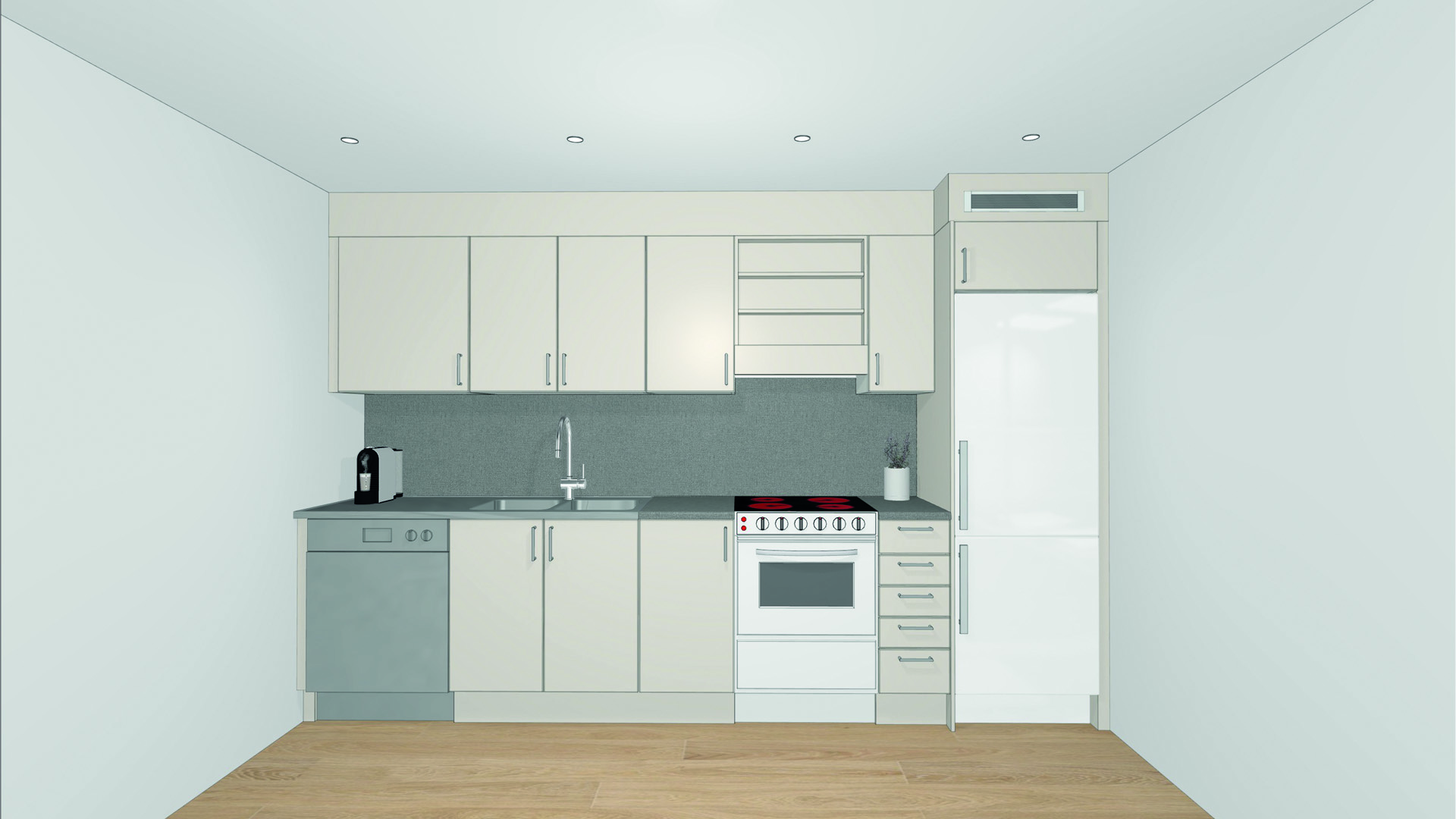 Prisvärt kök efter renovering.