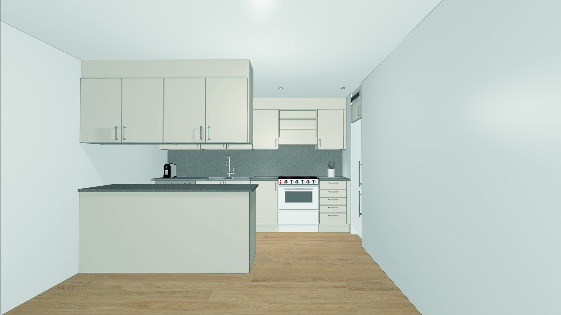 Prisvärt kök efter renovering.